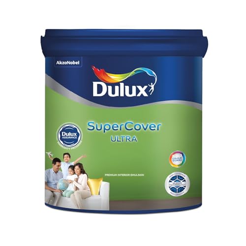 Image of Dulux SuperCover Ultra - Premium Interior Emulsion Paint For Walls and Ceilings | Smooth Matte Finish | Durable, Long-Lasting Paint with Extra Coverage (1L, Br.White)