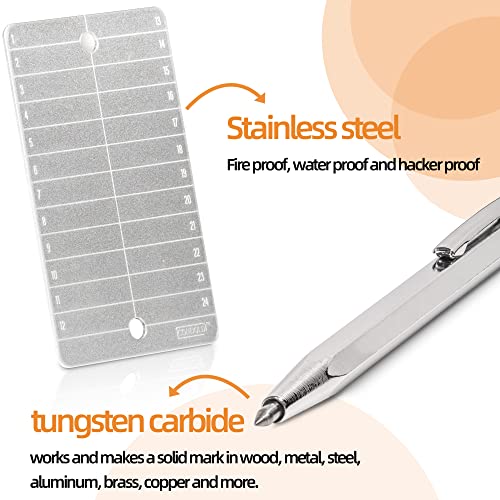 CONDOLD O kit de carteira de bitcoin de aço inclui 2 peças de placas de aço para armazenamento de se