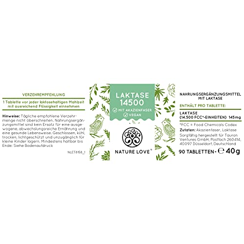 Laktase-Tabletten Nature Love Laktase, 90 Tabletten
