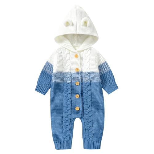 Grenouillère Polaire Bébé à Manches Longues - Unisexe, Avec Capuche - Pour Nouveau-né, Printemps Et Hiver - Modèle Lapin
