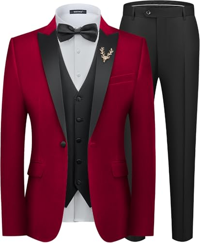 MAGE MALE Mens Velvet Slim Fit Tuxedo Set