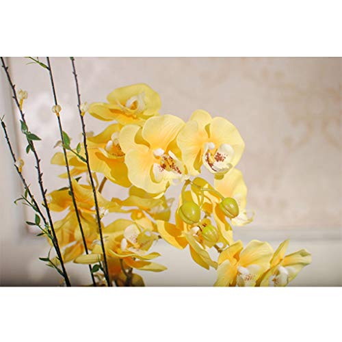 Orquídeas artificiales decorativas con jarrón para centros de mesa y salones luminosos 3