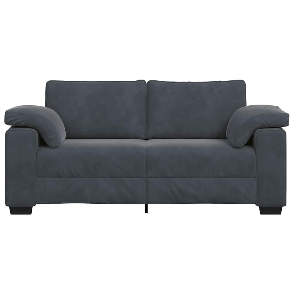 Sofá de dos plazas gris oscuro 180 x 77 x 82 cm terciopelo con reposabrazos, respaldo, cojín, espacio de almacenamiento, ideal para salón, habitación de invitados, oficina, cómodo mueble