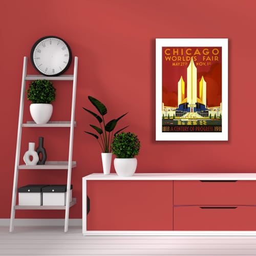 Poster Chicago Worlds Fair 1933 grand format evocation nostalgique du voyage retro - 4