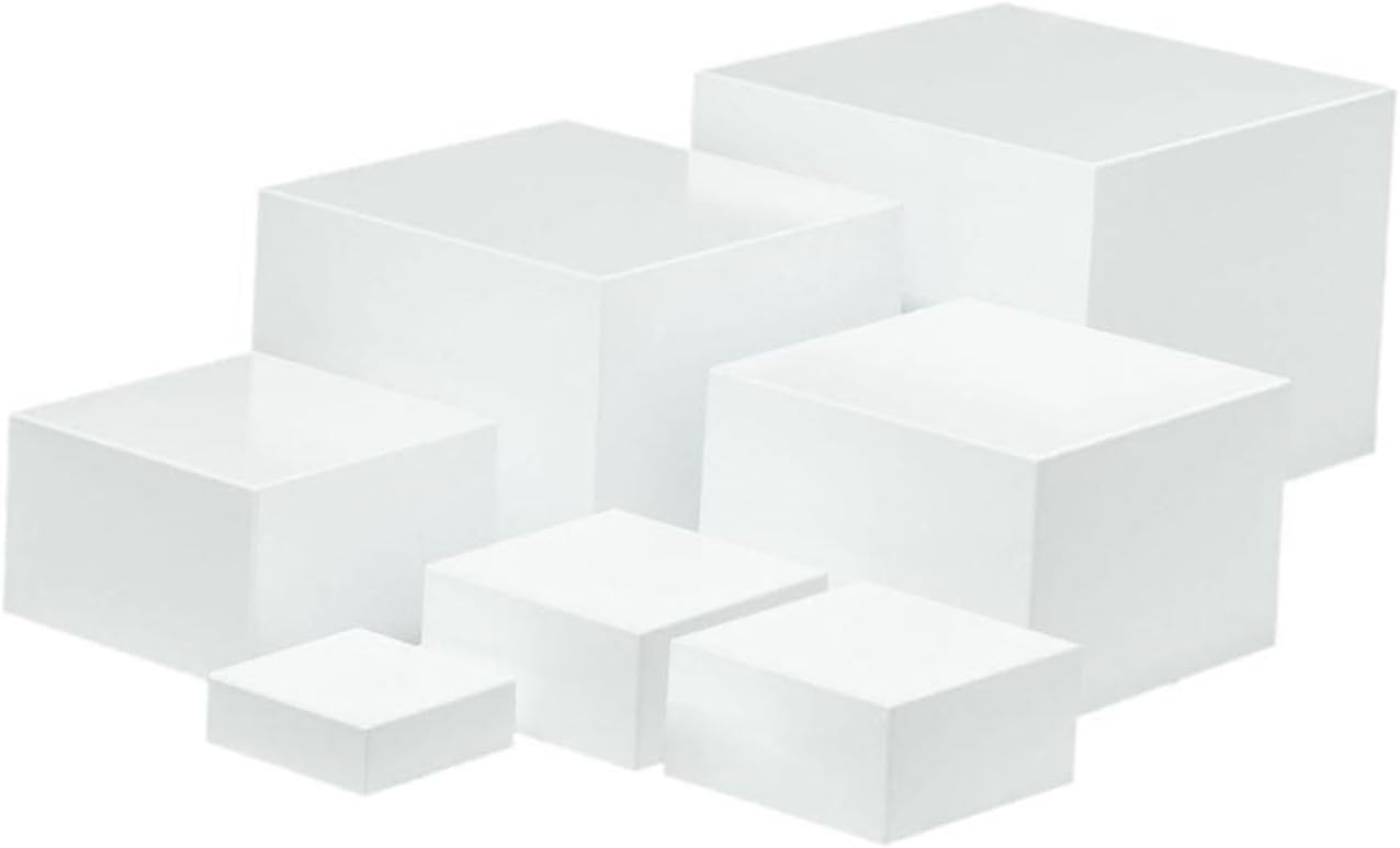 7X Acrylic Cube Display Box Riser Food Riser for Food Action Figures Cake