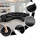 SIENWIEY Manual Leather Recliner Sectional Sofa for Living Room,L Shaped Reclining Sectional Corner Couch,Black Leather Recliner Sofa Set with Storage Console/Drop Down Coffee Table/Cup Holders