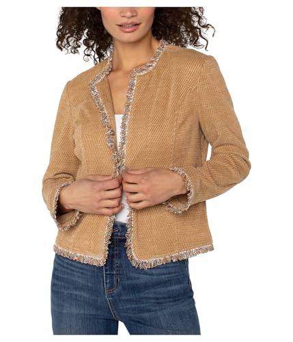 Liverpool Women's Collarless Jacket with Frayed Edges