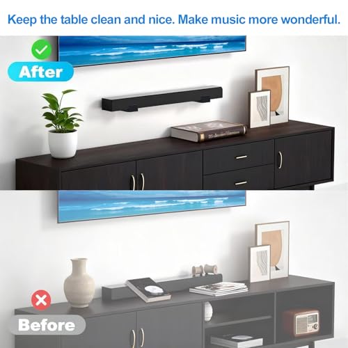 Howonder Soundbar Wandhalterung für alle Marken – Metall-Halterung universal für Sonos, Samsung, Bose, LG, Sony – Höhenverstellbar 3,7-6,3 Zoll & Stützend bis 30 lbs – HD-118,2er Set in Schwarz