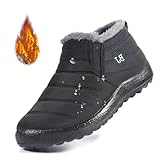 EYESLA Gallen Bottes imperméables, bottes d'hiver courtes Bj for femme, bottes de neige imperméables, bottines chaudes antidérapantes (Color : Zwart, Size : 42)