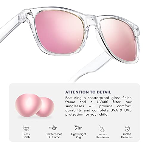 Leico Fashion Kids Polarized Retro Sunglasses For Boys Girls Age 3-12 Shatterproof Frame Uv Protection Toddler Children Sun Glasses #TOP2