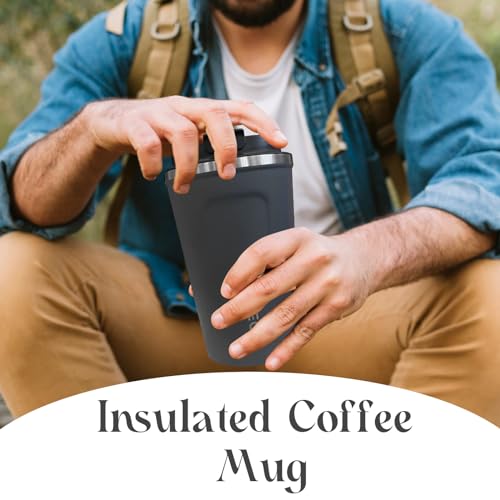 Image of Insulated Travel Coffee Mug, Stainless Steel Coffee Cup with Leakproof Lid | Double-wall insulation keeps drinks hot or cold for hours, with a leakproof lid and portable stainless steel design