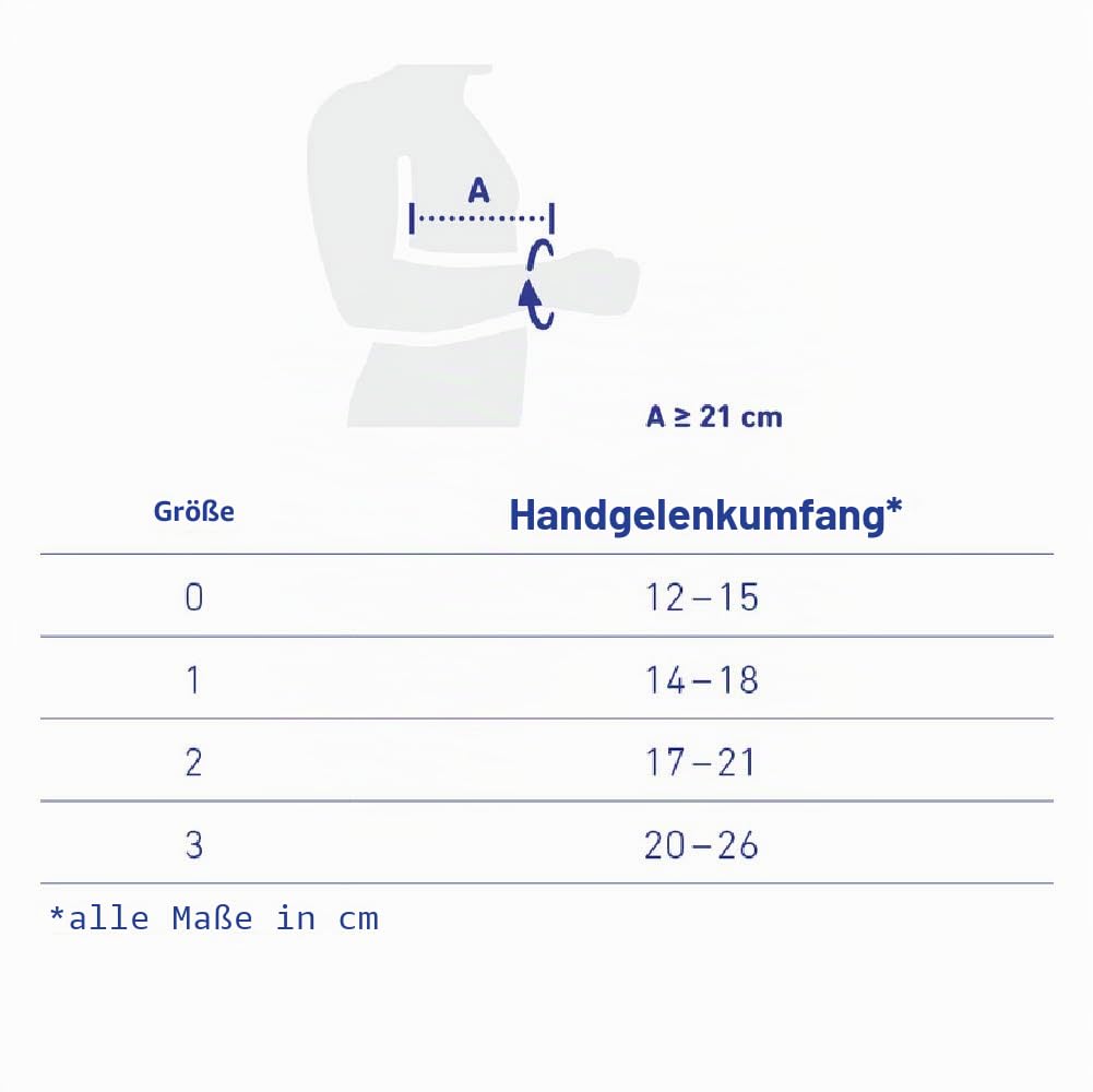 BAUERFEIND Long Plus Handgelenk-Bandage, Titan, Größe 1 Transparent