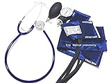 EMI #311 Royal Blue Pediatric Aneroid Sphymonamoneter Set Child and Infant Cuff Plus Basic Dual Head Stethoscope