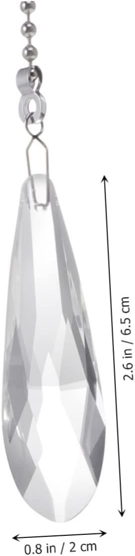 Gadpiparty 6pcs Crystal Pull Chain for Ceiling Fan and Light Beaded Pendant Connector Easy Manual for Home Decor and Lighting Control