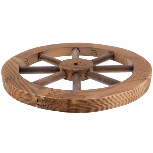 Roue de chariot en bois 35cm style vintage rustique pour décoration murale