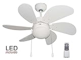  Pack Ventilador de LED y Mando a distancia color Blanco.