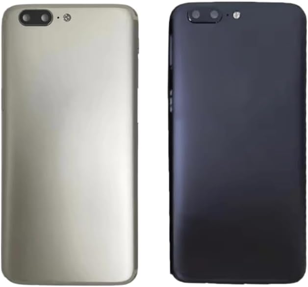 YOOOKOOO Compatible Rear Back Cover for OnePlus 5 – Battery Door Housing Replacement Part (Black with Lens)