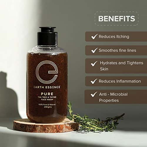 Image of Earth Essence GLOW & PURE Face wash Combo, 400 Gms | Provides Glow & Moisturization | Tan Removal | Controls oil, Anti-Acne & Germs, Cleanses pores | Organic, Natural & Vegan | For Men & Women