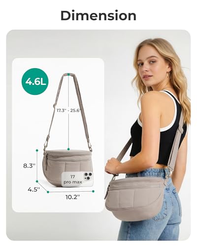 Image of BAGSMART Crossbody Bags for Women Travel Purse, Puffer Bum Bag Handbag Wallets, Crossbody Fanny Packs for Travel & Work