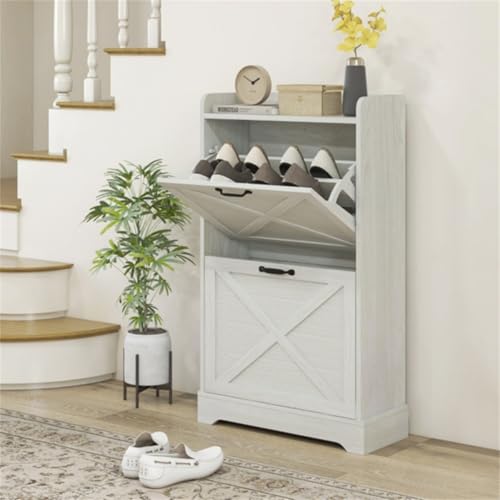 Ripiano interno regolabile a 2 strati: questo design innovativo presenta un ripiano interno rimovibile che può essere regolato per adattarsi a diverse misure di scarpe, migliorando la versatilità. Ideale per riporre le scarpe, massimizza lo spazio mantenendo le calzature nizzate e facilmente accessibili. Perfetto per armadi o ingressi, offre una soluzione elegante alle tue esigenze di archiviazione.