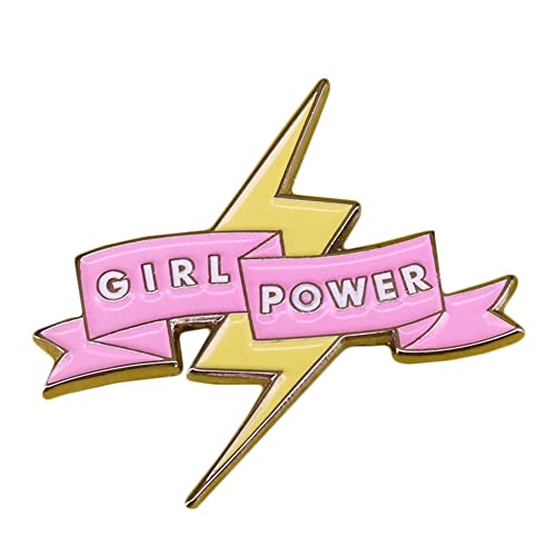 Image of Girl Power Strong Powerful Woman Lapel Pin Gift GRL PWR Feminist Gift for Women Empowerment Brooch