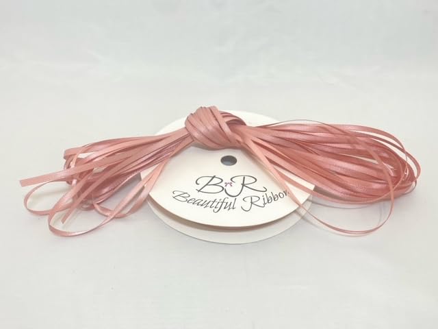 1 Bundle x 3mm Satin Ribbon Dusky Pink 10 metres Double Sided 3 mm 1/8"