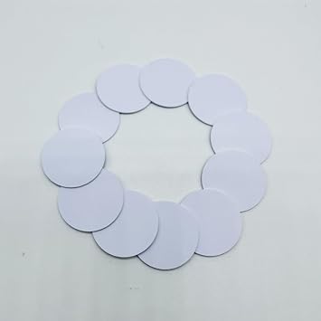 50pcs NFC215 Tags NFC White Coin Cards Nt/ag215 with Adhesive Back Blank,Rewritable NFC 215 Tag NFC Cards Round NFC Chip 25mm for NFC Enabled Mobile Phones and Devices