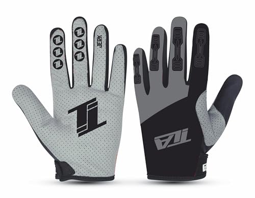 Gants de motocross TLA JERK, VTT enduro, trial,BMX, unisexes pour hommes,femmes et garçons, vêtements moto et vélo, gants de cyclisme élastiques, légers, respirants et résistants à l'usure. (Noir_XL)