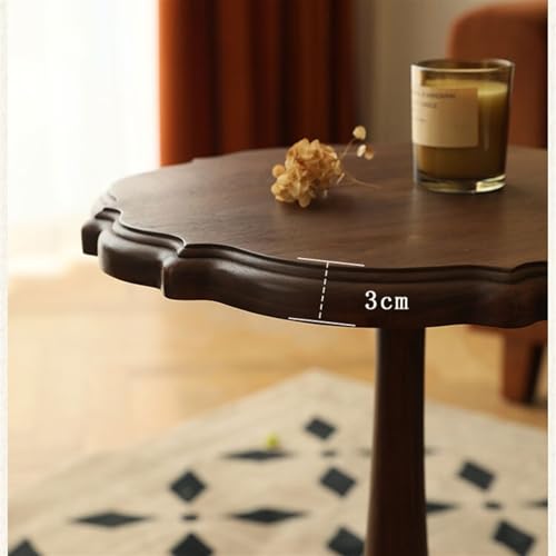 Table basse côté canapé petit coin rond bois luxe salon