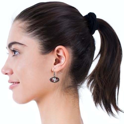Image of NFL Siskiyou Sports Womens San Francisco 49ers Dangle Earrings One Size Team Color