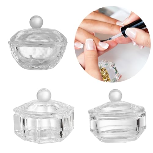 Set de 3 recipientes acrílicos para manicura miniatura 6