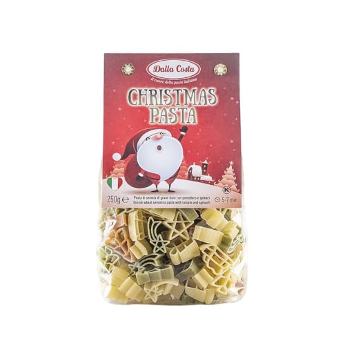 Dalla Costa Pasta de Navidad Tricolore al Tomate y Espinacas. Made in Italy. Paquete Ahorro 24x250 gramos