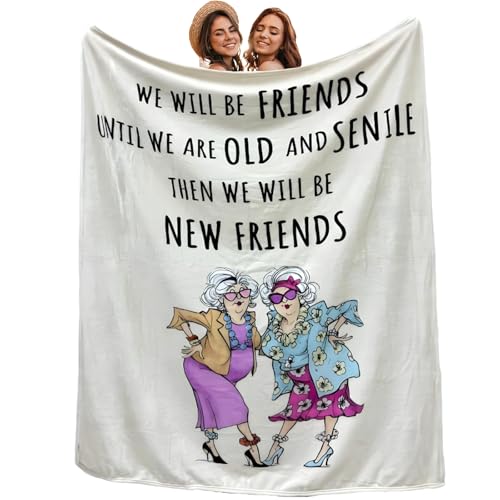 Gifts for Bestie Friend Hug Blanket Ultra Soft Flannel Friendship Blanket for Best Close Friend Sister Novelty Birthday Christmas Friendship Gift 150X130CM (Khaki)