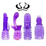 KESKPAMH Purple Fashionable and Trendy Magic Wand Attachment, Soft TPR Head Cover, Increases Quality of Life,1.77-inch Inner Diameter, Compatible with Hitachi (4PCS)