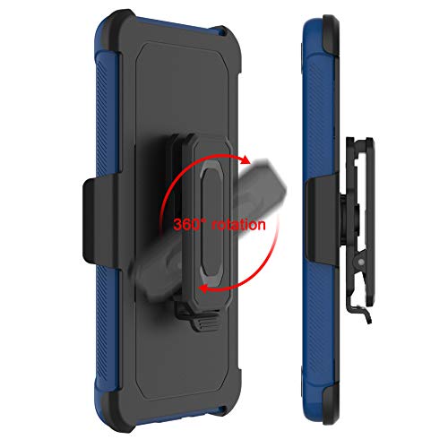 Leptech For Galaxy A21 Case With Soft Tpu Screen Protector, [Holster Series] Full Body Heavy Duty Armor Protective Phone Cover With Kickstand Belt Clip Case For Samsung Galaxy A21 (Navy) #TOP4