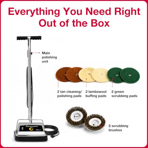 Image of Koblenz P-1800 Floor Polisher and Buffer, 12 in Twin Brush, 2 Speeds, Gold