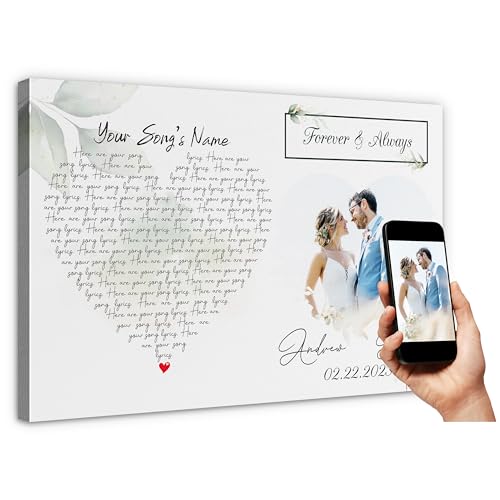 SANTANNA Gift Poster for Son, Personalized Lyrics Song Photo Name Quote Prints for Anniversary Birthday Christmas, Wall Art Gifts Decor from Mom Dad (Simple Love, 11"x17")