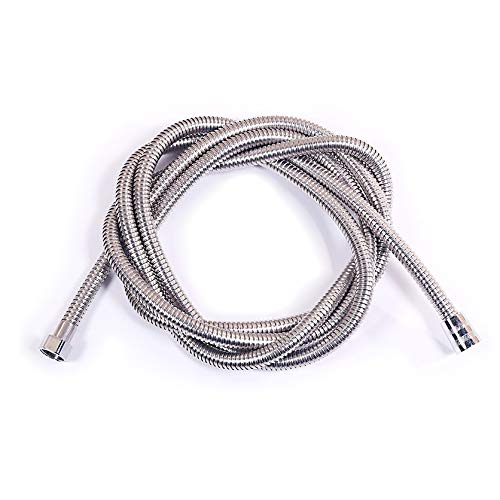 QUNINE Duschschlauch aus Edelstahl, 1,2 m, 1,5 m, 2 m, Duschschlauch, weiches Duschrohr, Flexibles Badezimmer-Wasserrohr, Silber, gemeinsame Sanitärschläuche (120 cm) (150 cm) (200 cm)