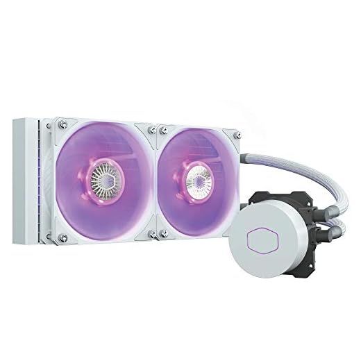 CoolerMaster MasterLiquid ML240L V2 RGB White Edition, Cooler líquido de CPU AIO de circuito fechado, bomba de câmara dupla de 3ª geração, radiador 240, duplo SickleFlow de 120 mm para AMD Ryzen/Intel 1200/1151