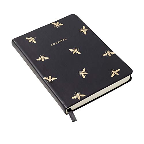 WORLD-TRAVELER-Eccolo-Gold-Bees-Writing-Journal-256-Lined-Page-Notebook-Faux-Leather-Soft-Cover-5x7