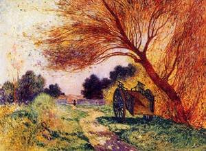 Peinture à l'huile cadeau idéal pour passionné d'art Ferdinand Puigaudeau The Path