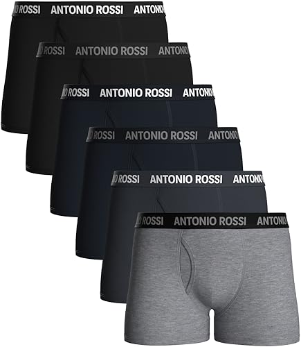 Calzoncillos bóxer de algodón Antonio Rossi en pack de 6 o 12 unidades con bragueta abierta