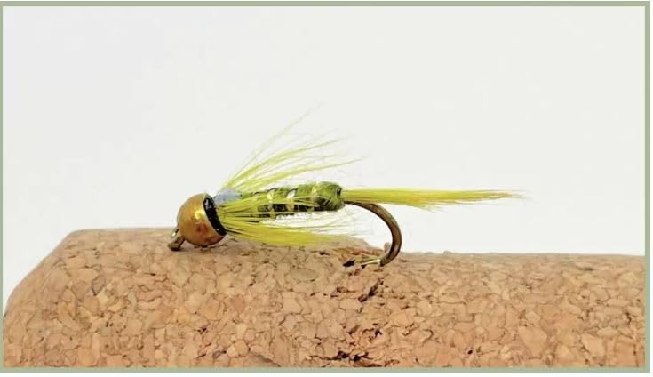 Barbless Goldhead Olive Nymph, Flash Head Trout Flies Choice of size and quantity sinking nymph pattern for fly fishing (12, Mixed)