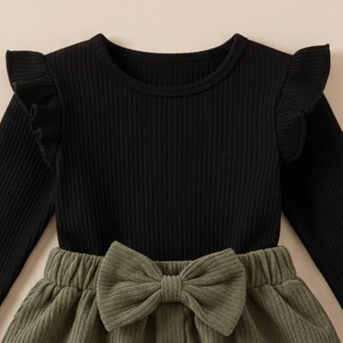 Image of A.T.U.N. (ALL THINGS UBER NICE) Stylish Winter-Ready Girls Dress | Round Neck with Long Sleeve and Bow Detail | Warm & Trendy Outfit