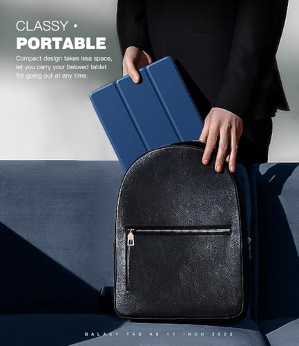 Image of EDNITA Smart Case Cover for Samsung Galaxy Tab A9+ /A9 Plus 11 Inch 2023, Slim Lightweight Stand Hard Back Shell Protective Cover for Galaxy Tab A9+ Tablet (Navyblue)
