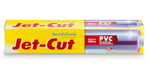 Jet-Cut Rotolo Di Ricarica Per Erogatore In Acciaio Inox, 45 Cm X 500 M, Pvc Trasparente