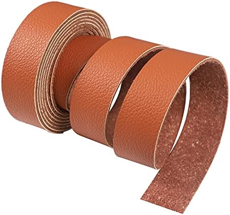 CDY Lychee Pattern Leather Strap Brown 90 Inches Long 1 Inch Wide, Leather Belt Strips Very Suitable for DIY Craft Projects, Pet Collars, Traction Ropes,Belts, Keychains, Leather Watch Straps (Brown)