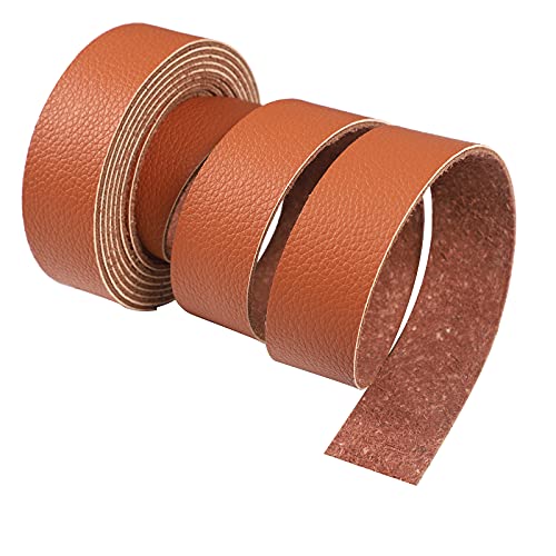 Cdy Lychee Pattern Leather Strap Brown 90 Inches Long 1 Inch Wide, Leather Belt Strips Very Suitable For Diy Craft Projects, Pet Collars, Traction Ropes,Belts, Keychains, Leather Watch Straps (Brown) #TOP26