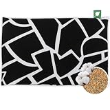 HERBALIND Körnerkissen 30x20 cm schwarz-weiß Grafik – 800gr Getreide Wärmekissen...