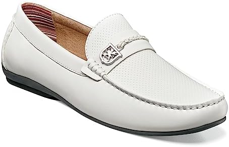 Stacy Adams Men's Corvus Slip On Loafer Driving Style, White, 10 | Image 3